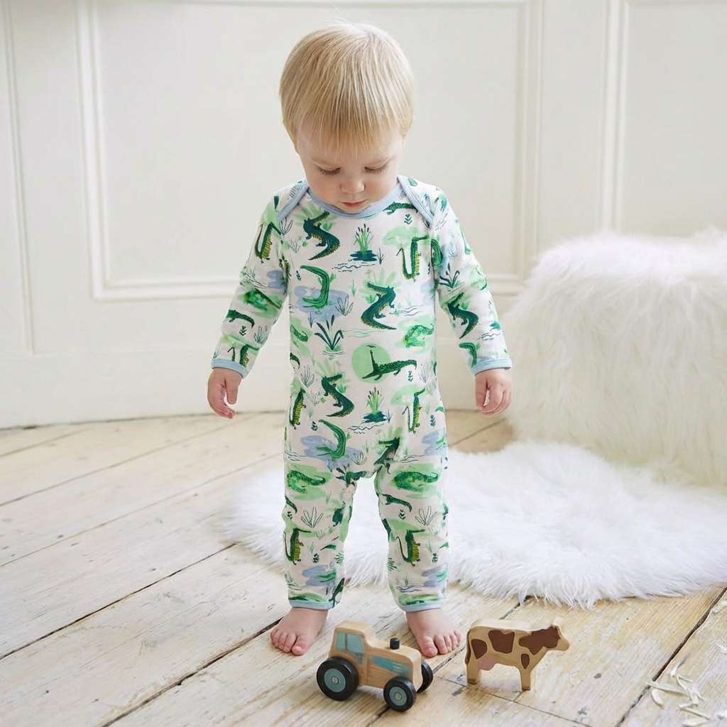 クロコダイルプリントジャンプスーツ