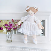 35cm Craft Doll Wearing White Embroidered Dress