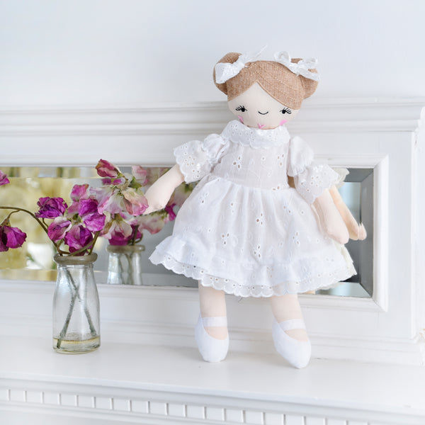 vestido blanco de muñeca, artesanal, años 40-50 - Comprar Vestidos