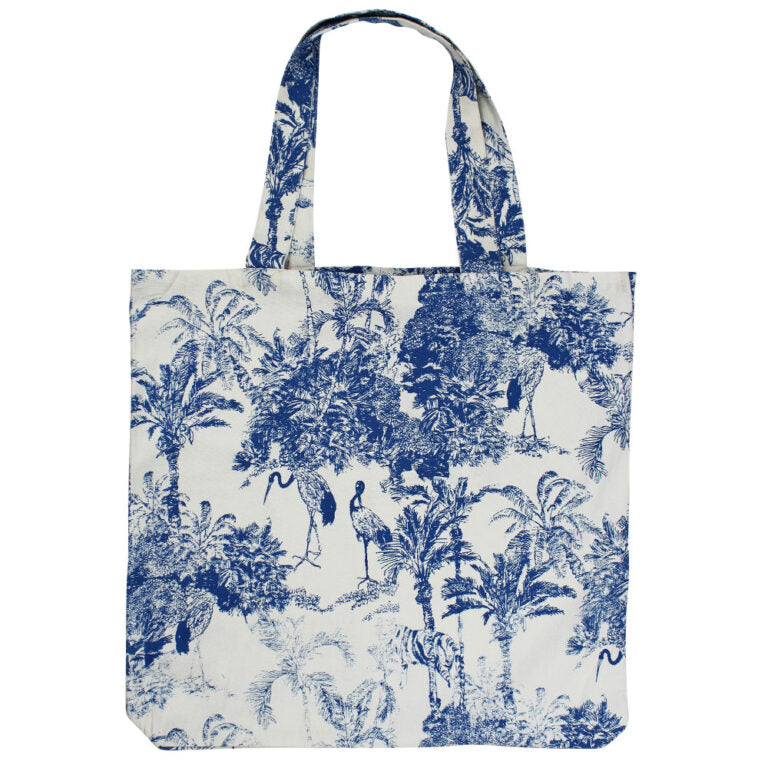 Toile De Jouy Cotton Canvas Tote Bag