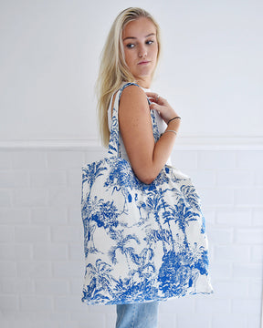 Toile De Jouy Cotton Canvas Tote Bag