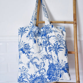 Toile De Jouy Cotton Canvas Tote Bag