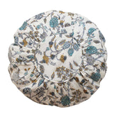 Blue & White Floral Print Round Cushion With Pad 45cm
