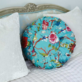 Teal Exotic Round Cushion With Pad 45cm