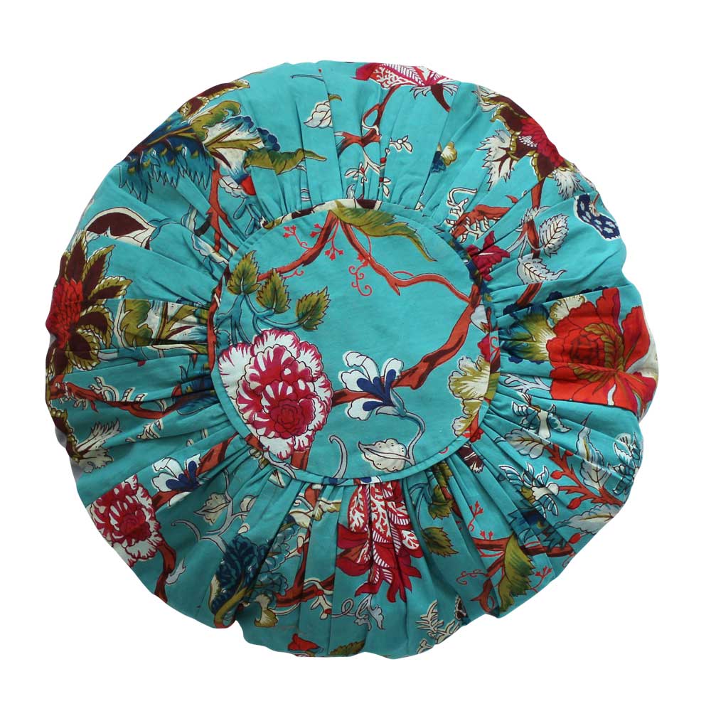 Teal Exotic Round Cushion With Pad 45cm