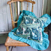 Green Leaf Print Square Cushion With Pad 45cm