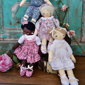 35cm Blonde Craft Doll Wearing Dungarees