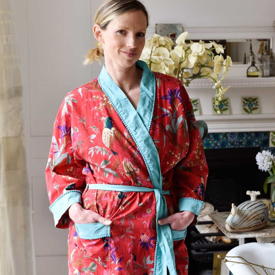 Cotton Robe Long Kimono Beach Robe Indian Floral Dressing Gown Bathrobe at  Rs 380/piece | Japanese Yukata in Jaipur | ID: 23252480433