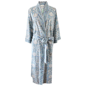 Cornflower Blue Floral Print Dressing Gown