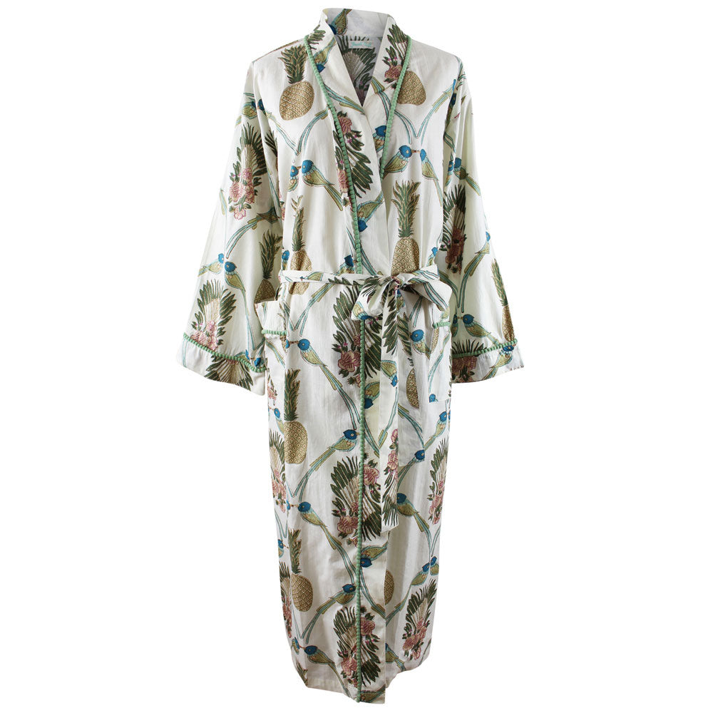 Bluebird & Pineapple Print Dressing Gown