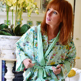 Ladies Mint Floral Dressing Gown