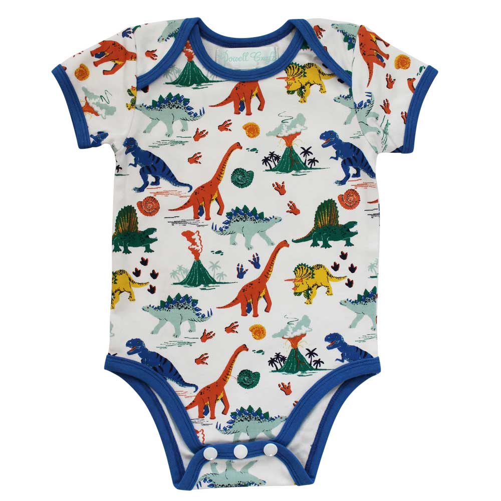 Colourful Dinosaur Print Baby Grow