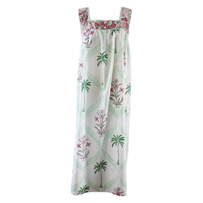 Rae - Floral Pink Palm Block Print Dress