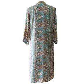 Robe chemise en viscose boutonnée Willow' Flower et Paisley