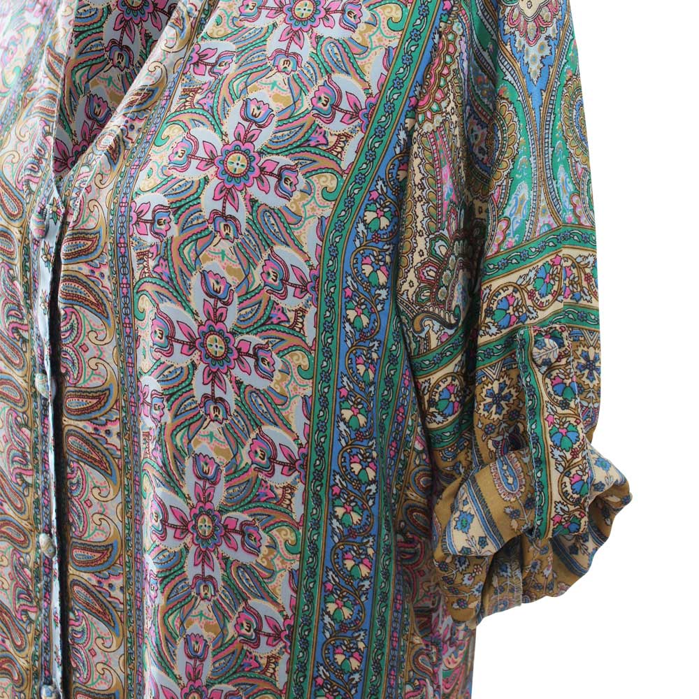 Willow’ Flower and Paisley Buttoned Shirt Dress