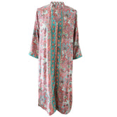 ‘Mae’ Blue, Pink and Red Floral Viscose Shirt Dress