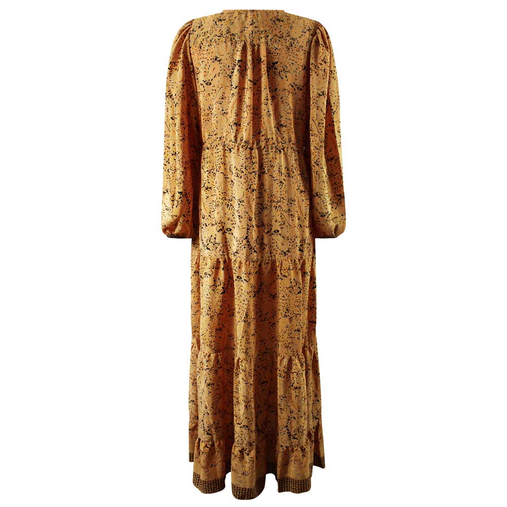 Goldie, Black & Mustard Viscose Long Sleeve Dress