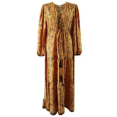 Goldie, Black & Mustard Viscose Long Sleeve Dress