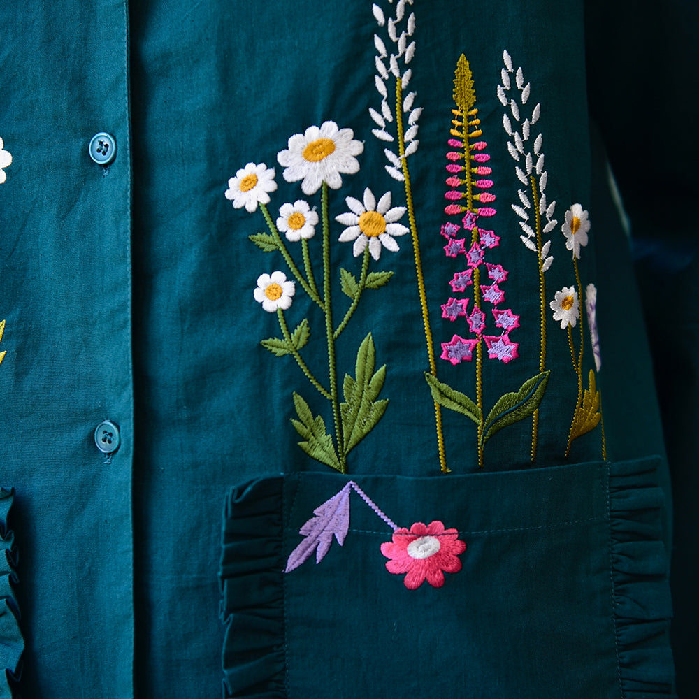 Floral Embroidered Cotton Pyjamas