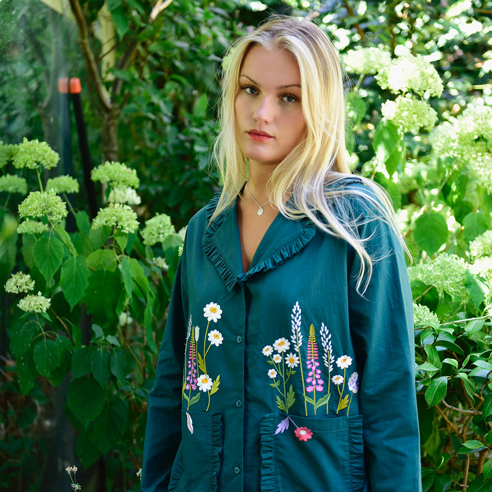 Floral Embroidered Cotton Pyjamas