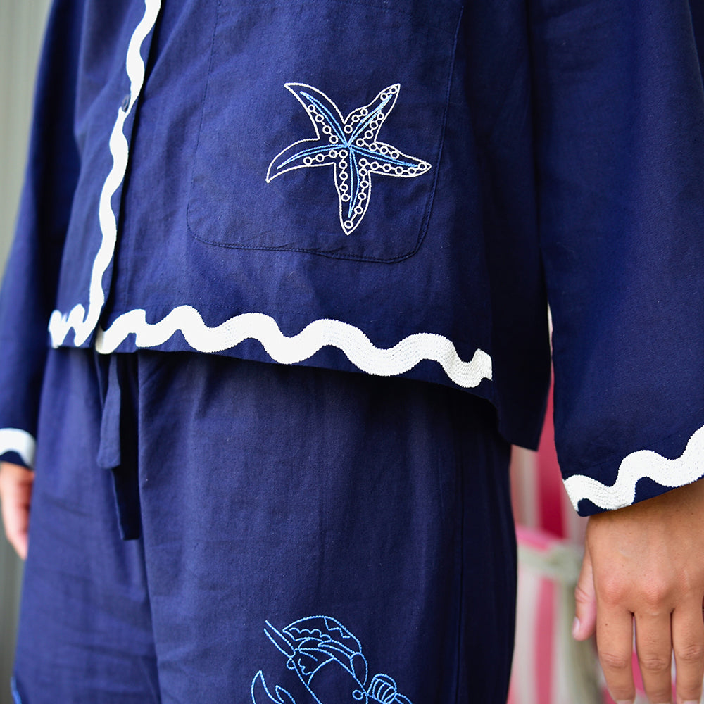 Seashell Embroidered Pyjamas
