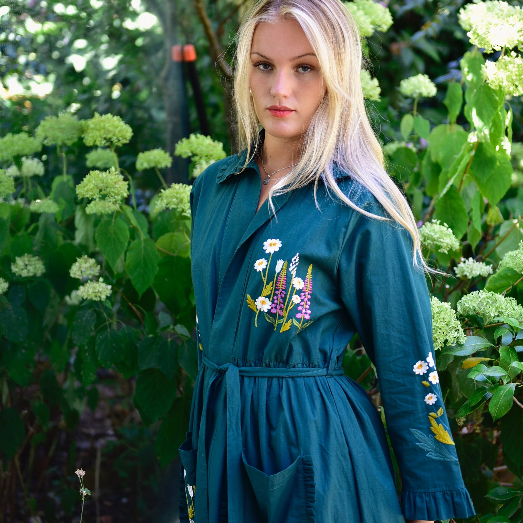 Floral Embroidered Dressing Gown