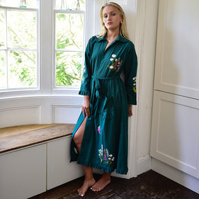 Floral Embroidered Dressing Gown