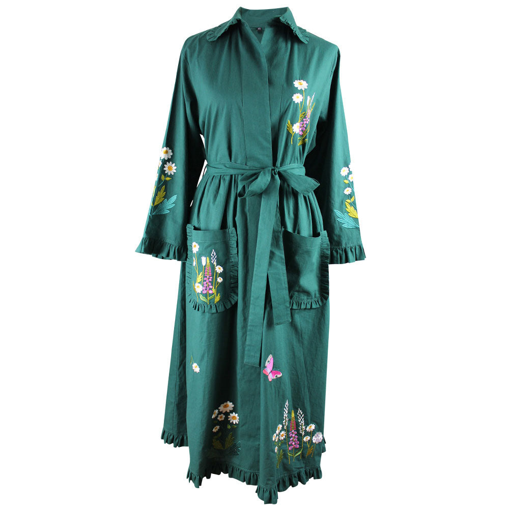 Floral Embroidered Dressing Gown
