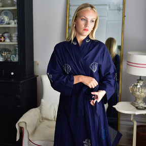 Seashell Embroidered Dressing Gown
