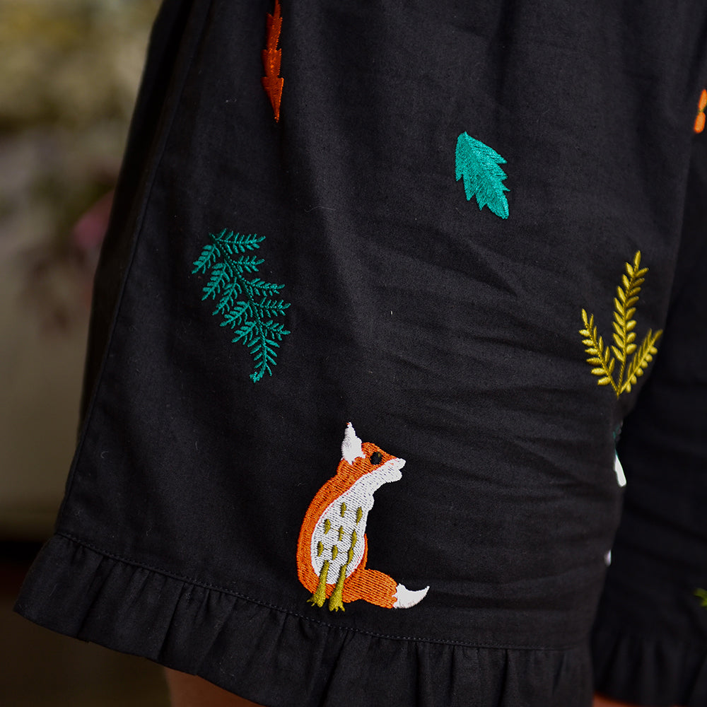Woodland Embroidered Short Pyjama Set