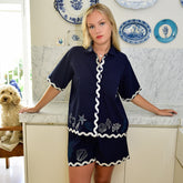 Seashell Embroidered Short Pyjama Set