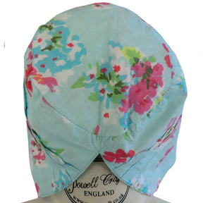 Blue Floral Baby Bonnet