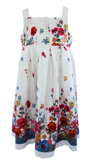 Floral Poppy Print Girls Dress