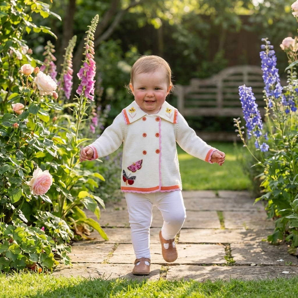 Butterfly Knitted Pram Coat