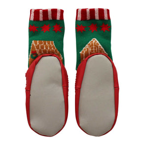 Gingerbread Man Knitted Moccasin Slippers