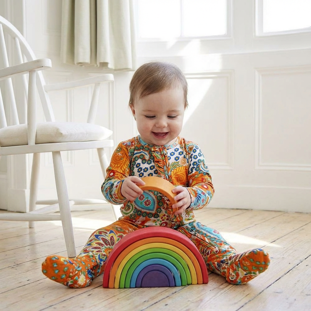 Orange Paisley Jumpsuit With Zip