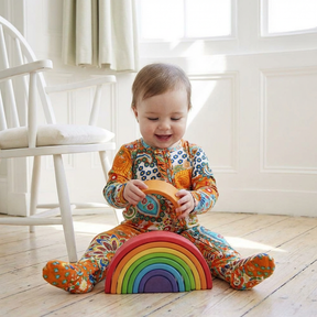 Orange Paisley Jumpsuit With Zip