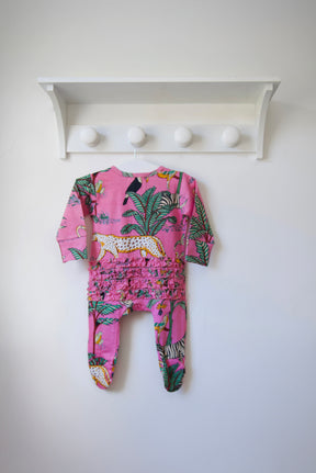 Pink Safari Jumpsuit With Zip