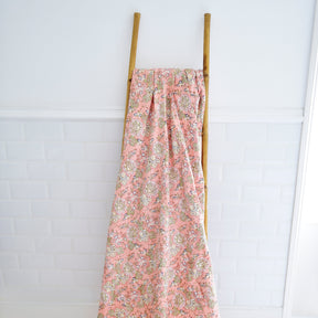 Peach & Green Floral Print Kantha Throw