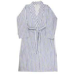 Men’s ‘Ralph’ White & Blue Halo Stripe Dressing Gown