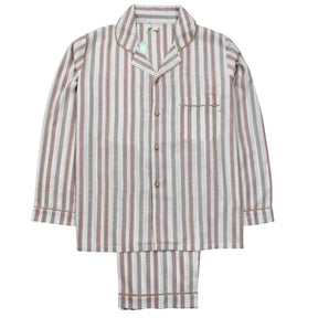 Men’s Beige & Black Stab Stitch Stripe Pyjamas