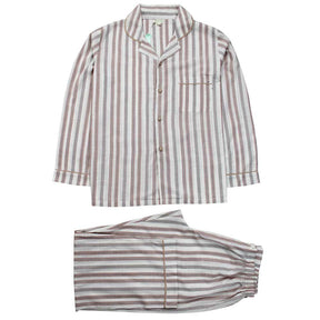 Men’s Beige & Black Stab Stitch Stripe Pyjamas