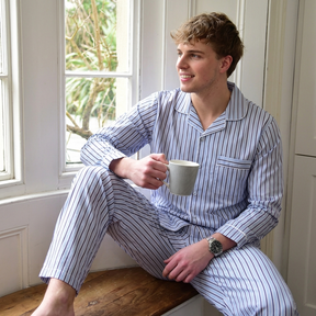 Pigiama Uomo Fred In Modal A Righe Bianche E Rosse