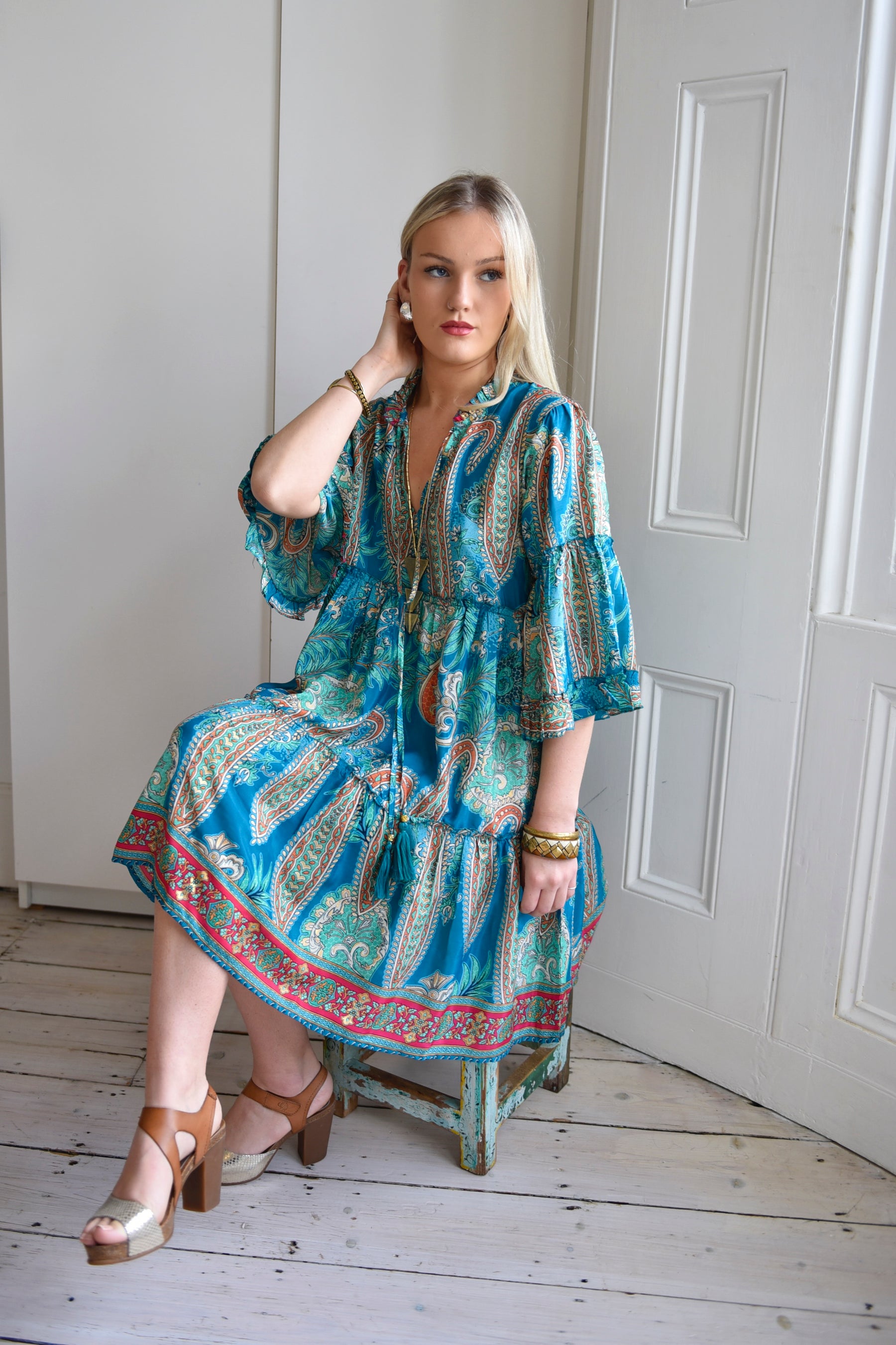 turquoise orange dress Orange Turquoise African Dress Dashiki Dress In Turquoise Print Continent Clothing