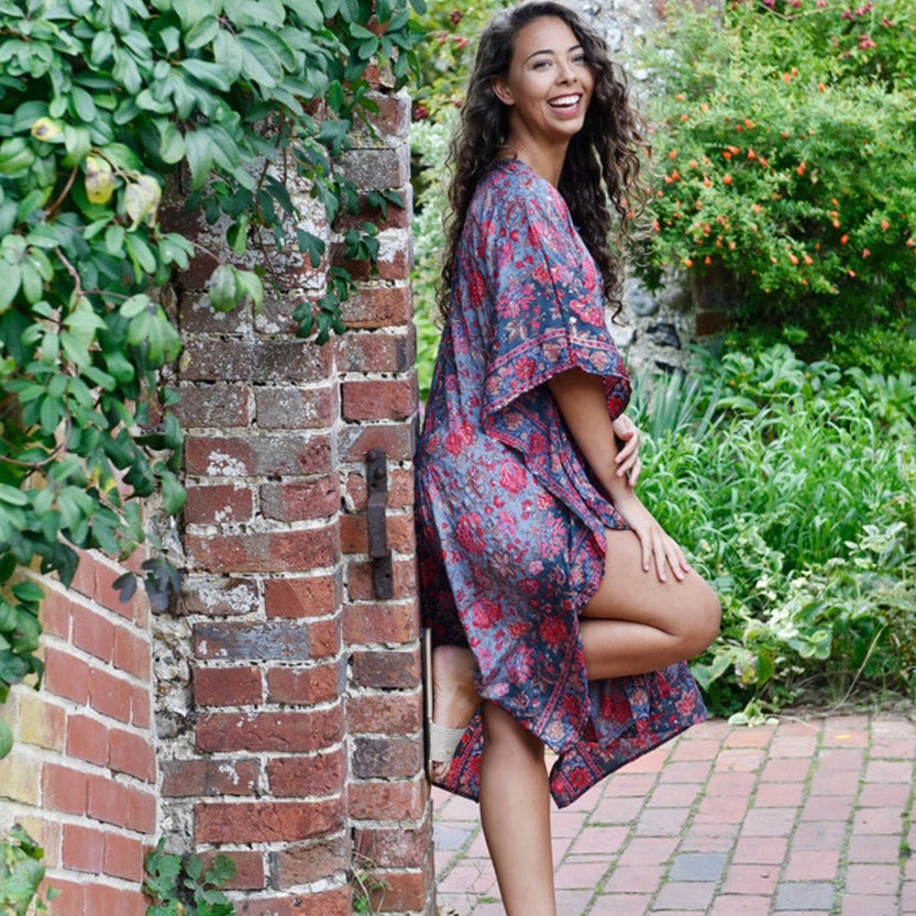 Paloma - Pink & Grey Kaftan