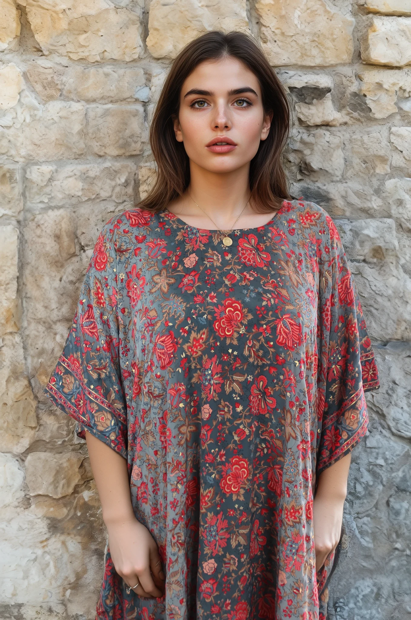 Paloma - Pink & Grey Kaftan