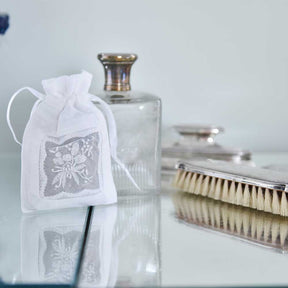 Pack of 3 White Embroidered Lavender Filled Sachet