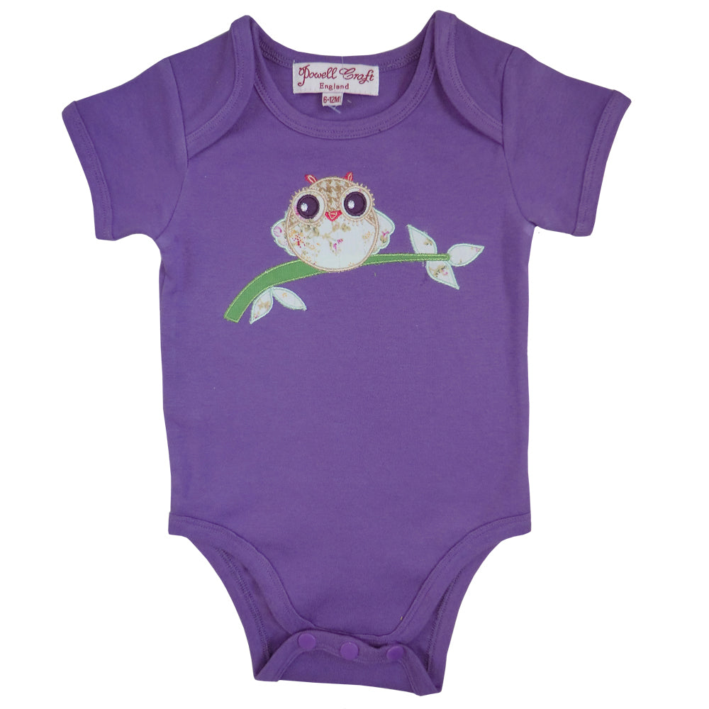 Owl Embroidered Baby Grow