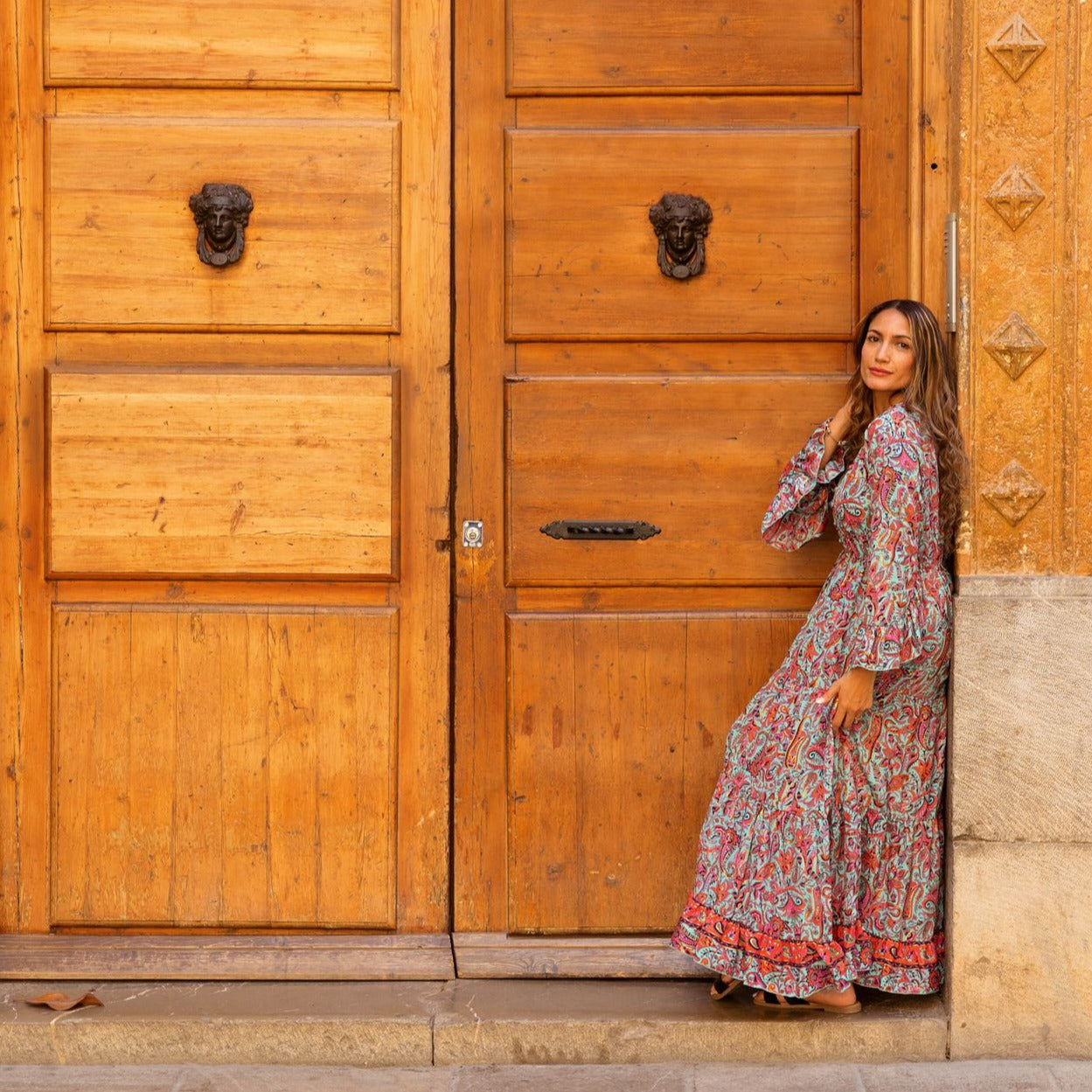 ‘Arianna’ Floral Long Flounced Dress