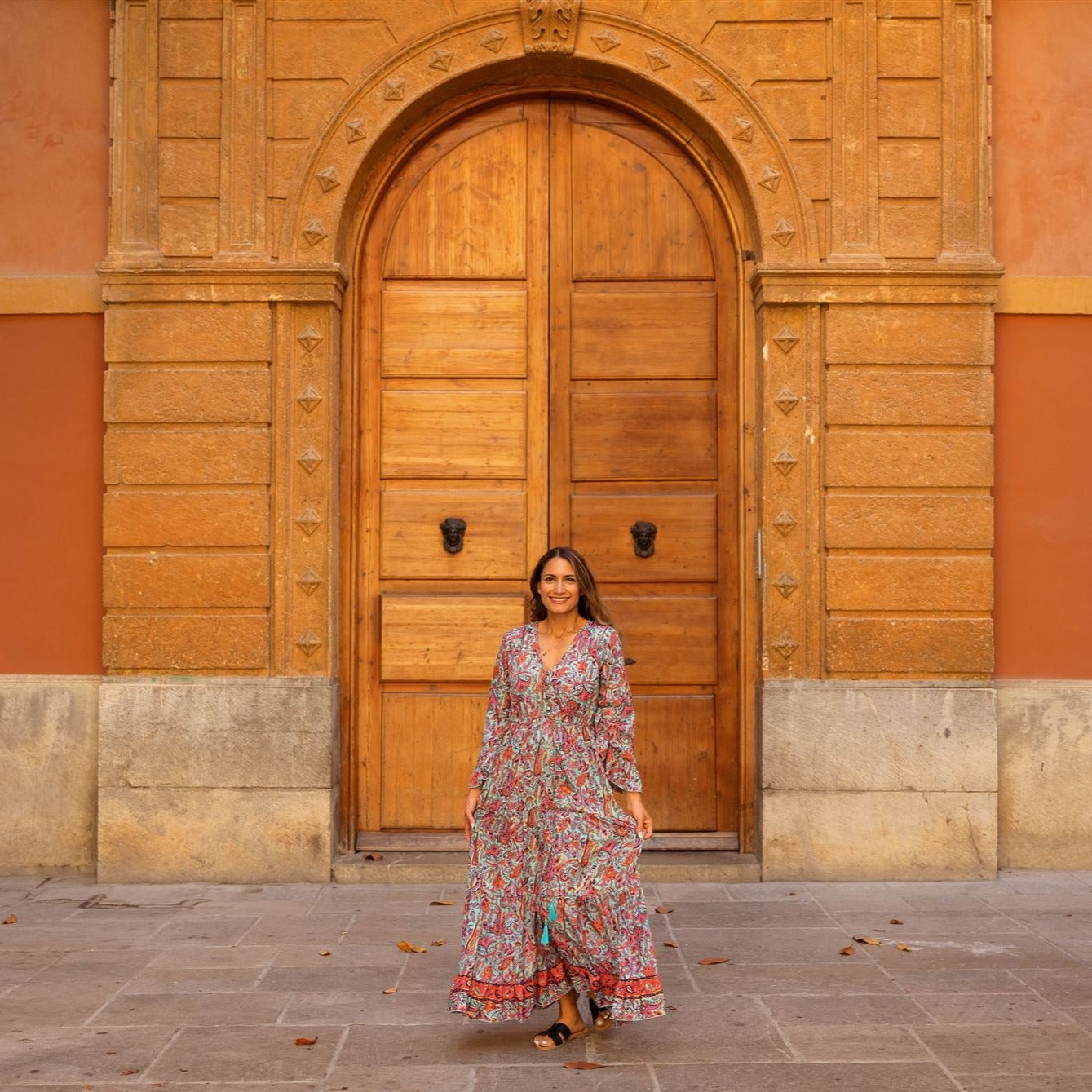 ‘Arianna’ Floral Long Flounced Dress